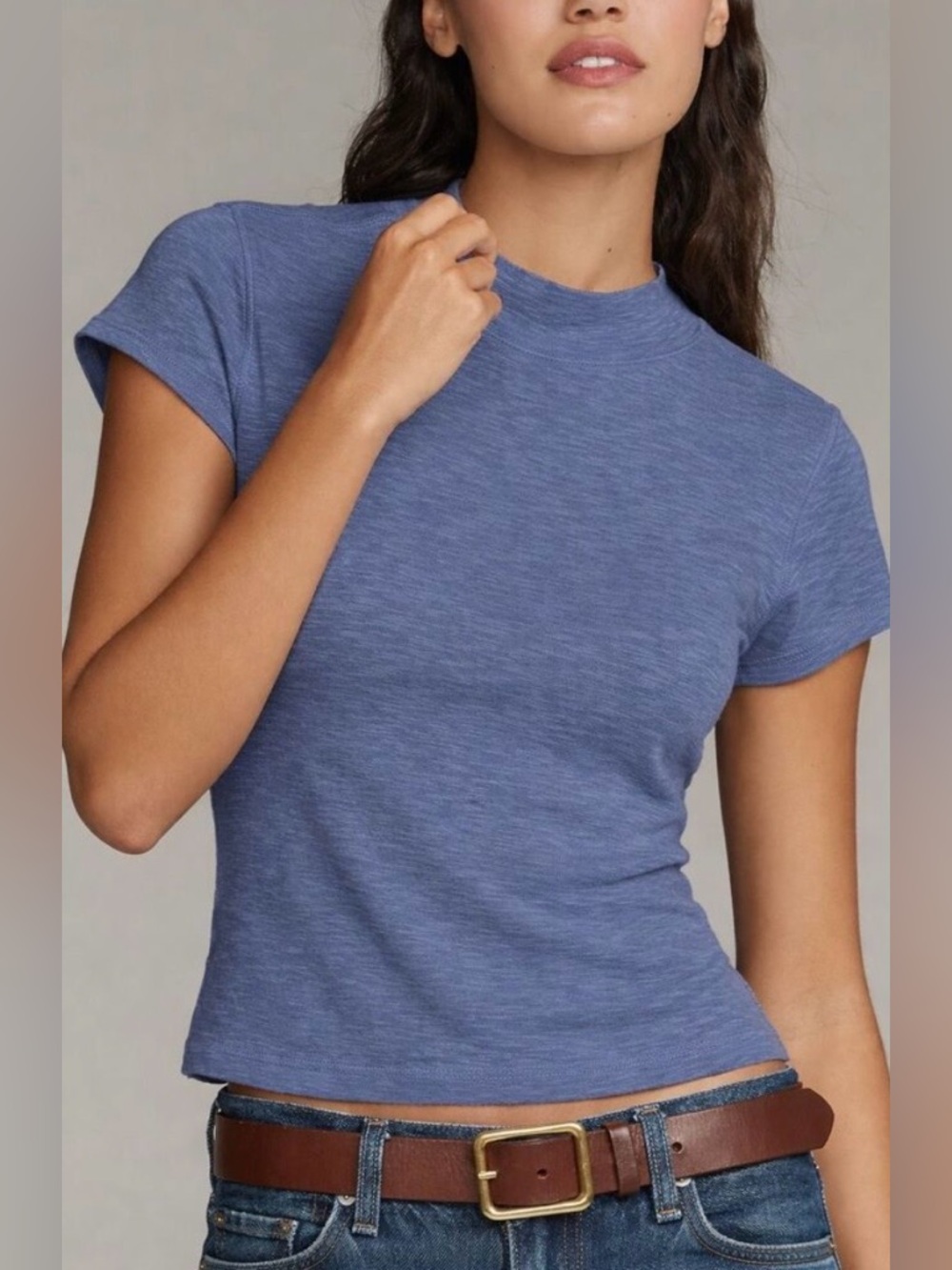Anthropologie Pilcro Turtleneck Cotton Tee Size: S